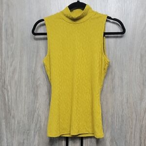 RW&CO. Mustard Sleeveless Turtleneck Tank Top